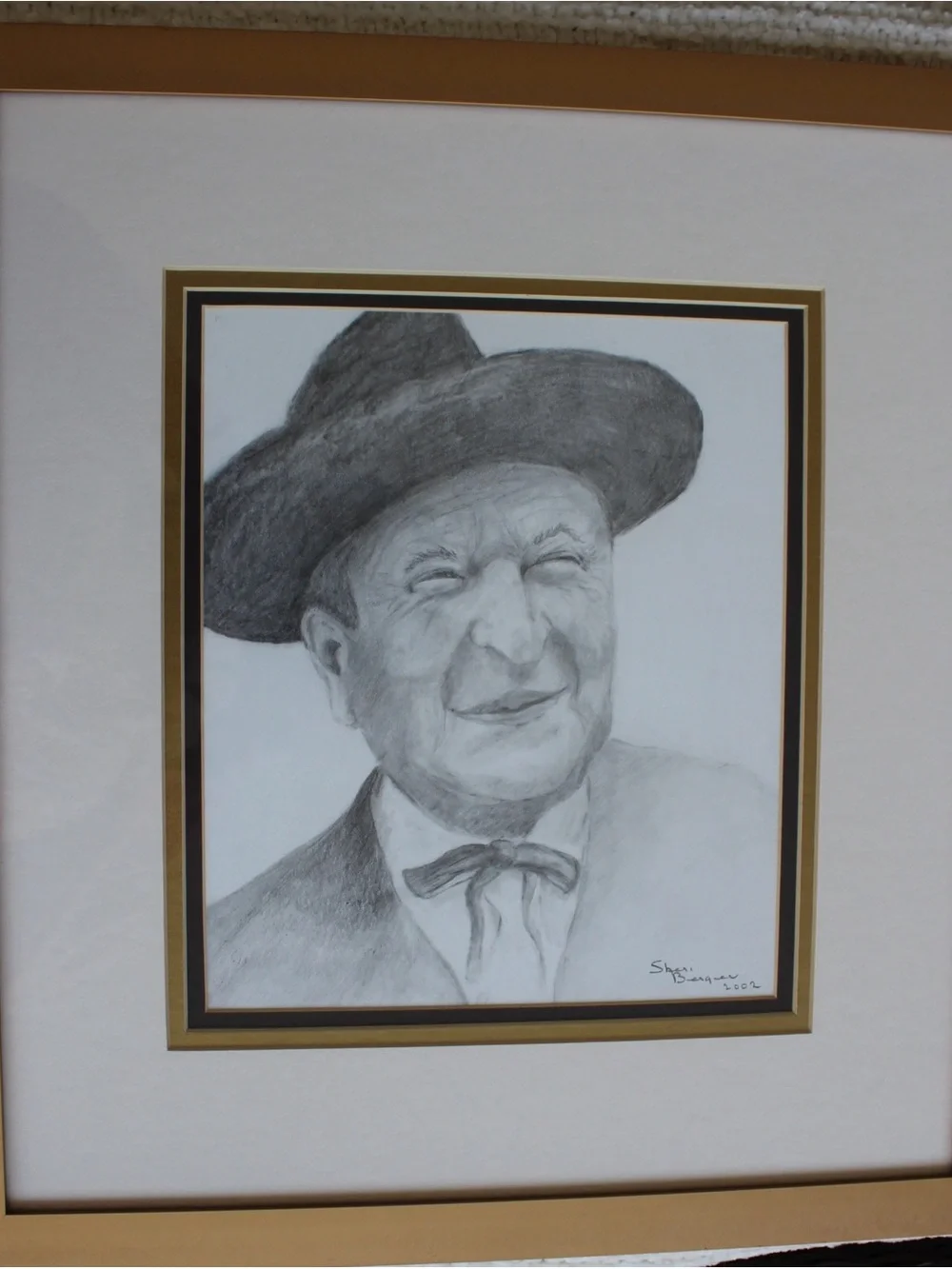 Framed Charcoal Portrait Artwork in Black and White - Picture 8 of 8